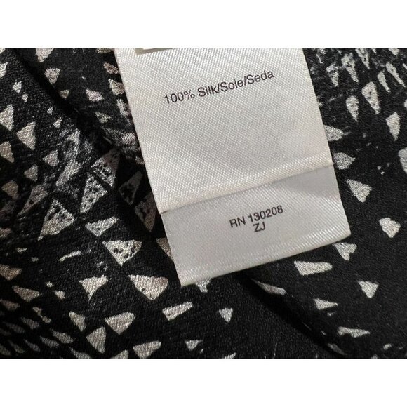 Edun Sz S 100% Silk Belted Monochrome Abstract Reptile Print Sleeveless Blouse - Picture 10 of 11